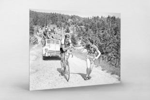 Apfel geben bei der Tour 1955 - Sport Fotografie als Wandbild - Radsport Foto - NoSports Magazin - 11FREUNDE SHOP
