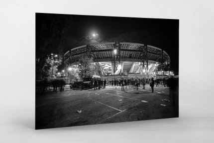 Stadio San Paolo bei Flutlicht (SW) - Fußball Wandbild - 11FREUNDE SHOP