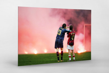 Materazzi, Rui Costa und der Rauch - Fußball Wandbild - 11FREUNDE SHOP