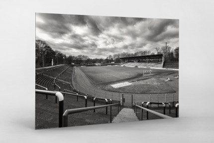 Stadion am Schloss Strünkede in Schwarzweiß - Westfalia Herne Foto von Christoph Buckstegen als Wandbild