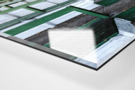 Tribüne Rudolf-Kalweit-Stadion (Farbe) als Direktdruck auf Alu-Dibond hinter Acrylglas (Detail)