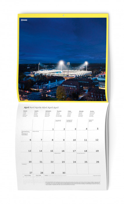 Fußball Flutlichtkalender von 11FREUNDE 30 x 30 cm Farbfotografien & großes Kalendarium