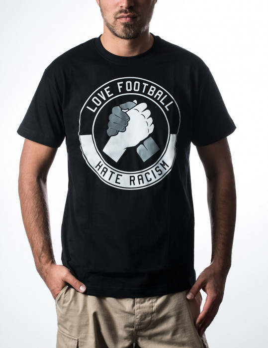 Love Football - Hate Racism schwarz - T-Shirt - Fußball - 11FREUNDE SHOP