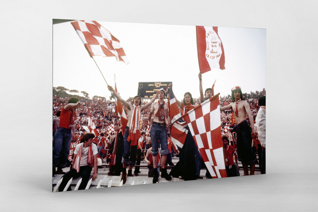 Liverpool Fans 1977 (1) als auf Alu-Dibond kaschierter Fotoabzug