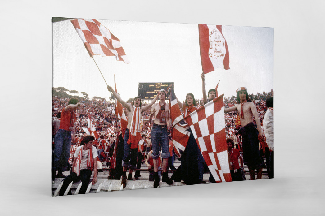 Liverpool Fans 1977 (1) als Leinwand auf Keilrahmen gezogen