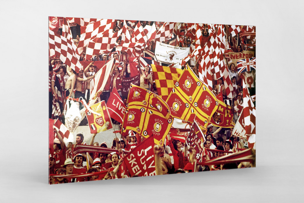 Liverpool Fans 1977 (2) als Direktdruck auf Alu-Dibond hinter Acrylglas