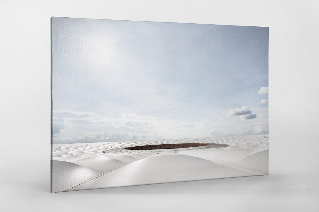 Stadiondach und Himmel in Brasília als Leinwand auf Keilrahmen gezogen