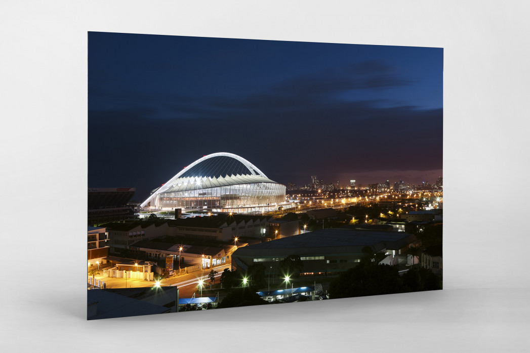 Moses-Mabhida-Stadion bei Nacht als auf Alu-Dibond kaschierter Fotoabzug