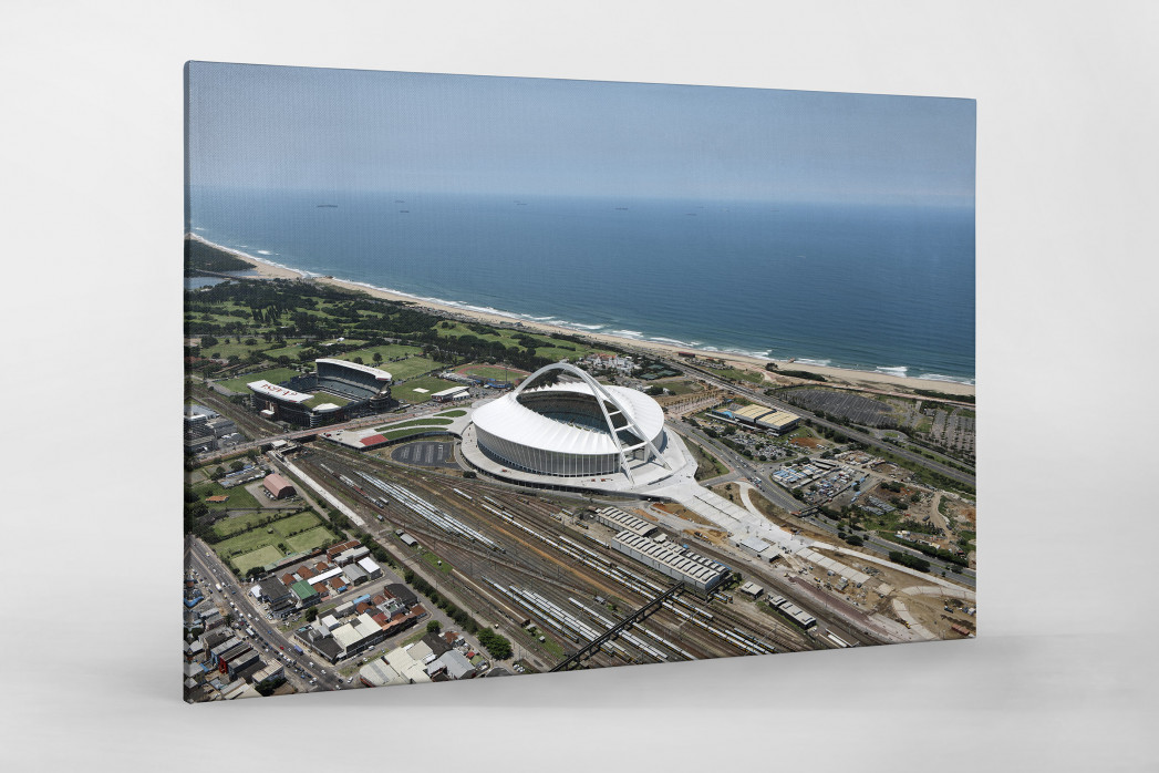 Moses-Mabhida-Stadion Vogelperspektive als Leinwand auf Keilrahmen gezogen