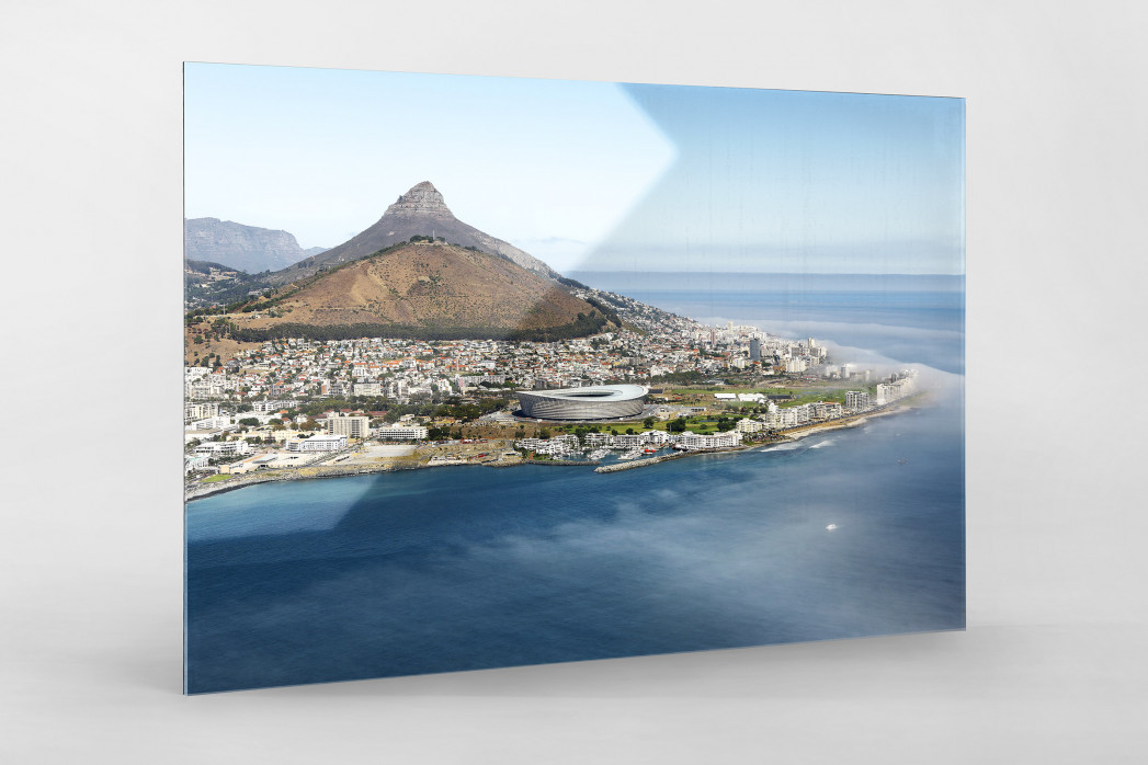 Cape Town Stadium vom Wasser aus als Direktdruck auf Alu-Dibond hinter Acrylglas