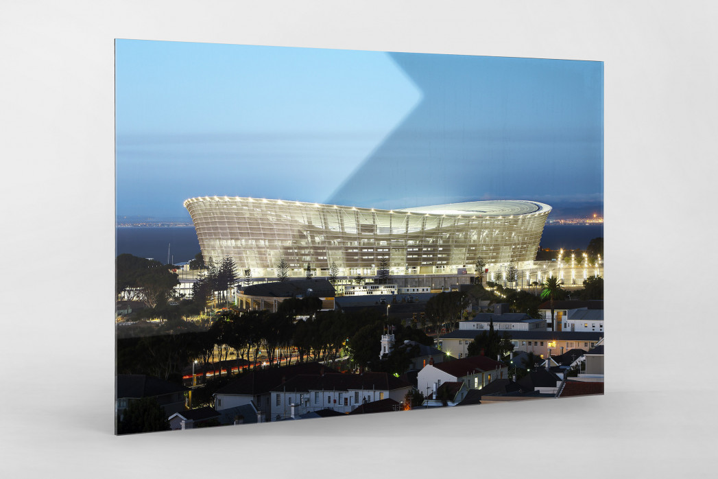 Cape Town Stadium erleuchtet als Direktdruck auf Alu-Dibond hinter Acrylglas