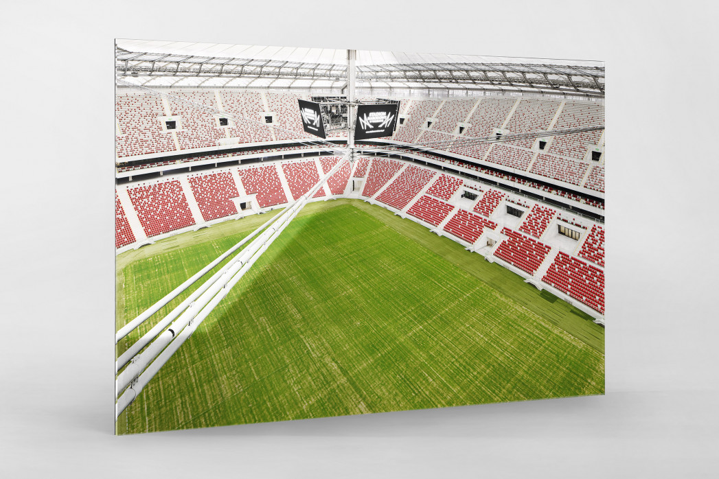 Nationalstadion Warschau von oben als Direktdruck auf Alu-Dibond hinter Acrylglas