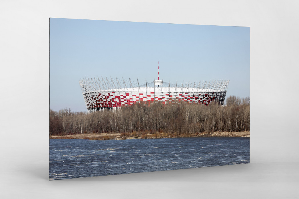 Vor dem Nationalstadion Warschau als auf Alu-Dibond kaschierter Fotoabzug