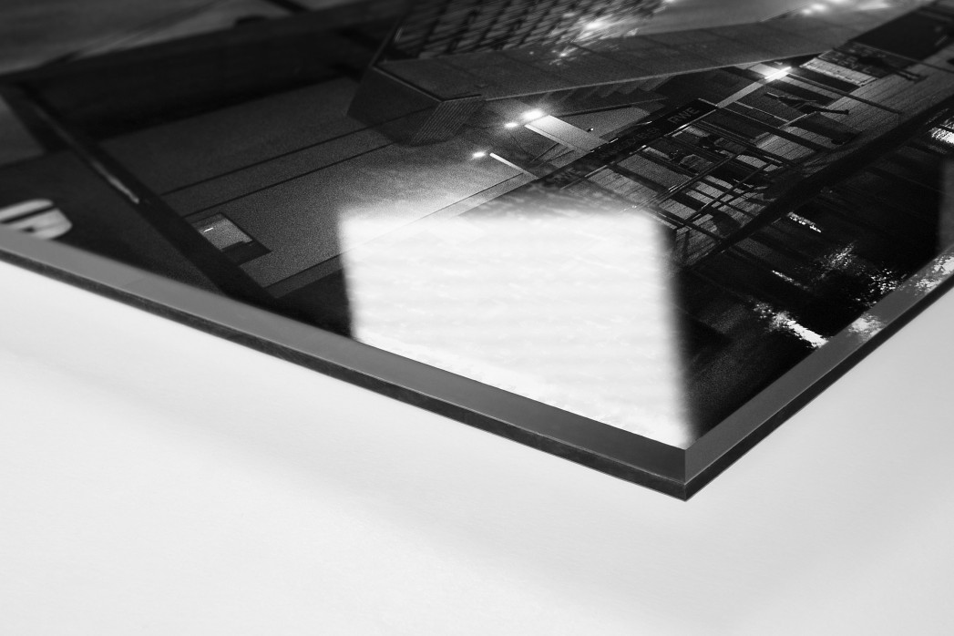 Essen im Regen als Direktdruck auf Alu-Dibond hinter Acrylglas (Detail)