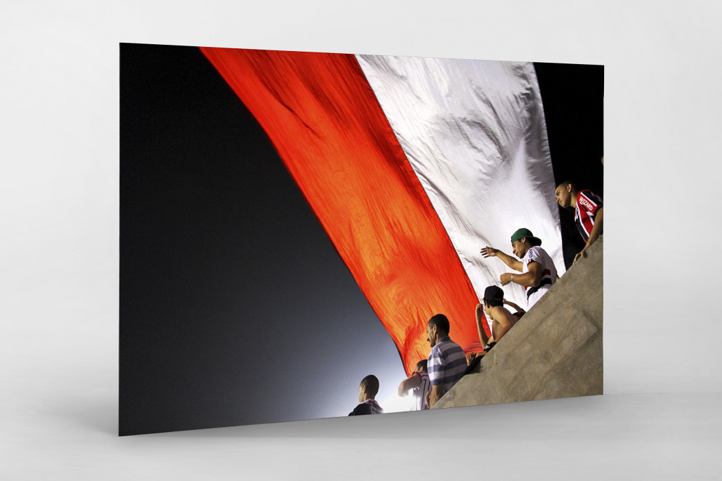 FC São Paulo Fans And Flags als auf Alu-Dibond kaschierter Fotoabzug