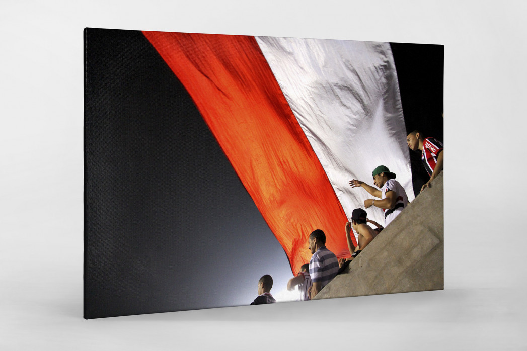 FC São Paulo Fans And Flags als Leinwand auf Keilrahmen gezogen