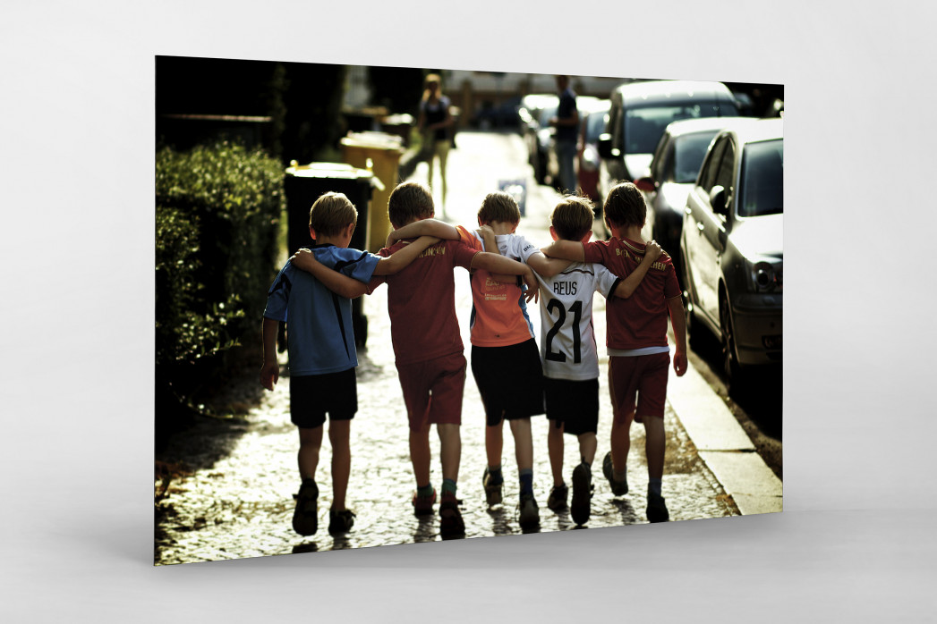 5 Freunde als auf Alu-Dibond kaschierter Fotoabzug