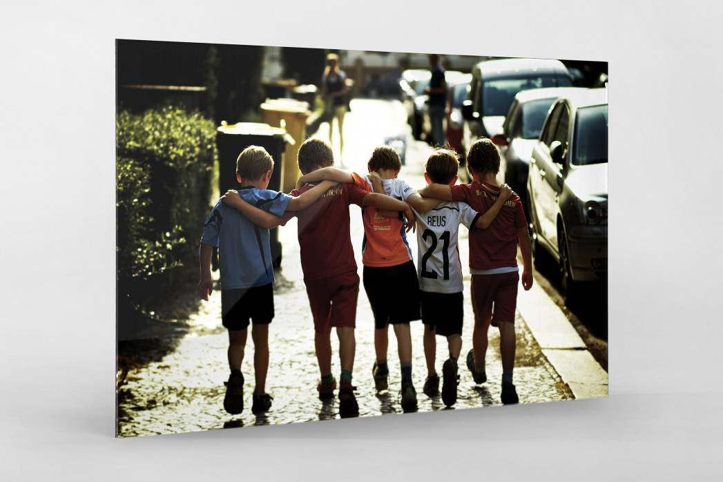 5 Freunde als Direktdruck auf Alu-Dibond hinter Acrylglas