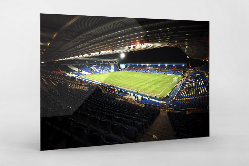 Blick in das St. Andrew’s Stadium (Farbe) als Direktdruck auf Alu-Dibond hinter Acrylglas