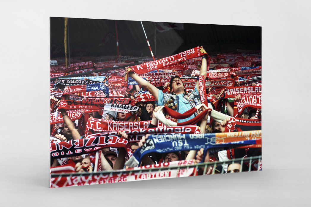 Kaiserslautern Fans 1998 als Direktdruck auf Alu-Dibond hinter Acrylglas