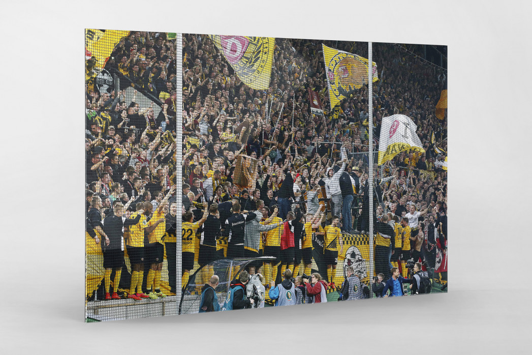 Dresden jubelt im Pokal als Direktdruck auf Alu-Dibond hinter Acrylglas