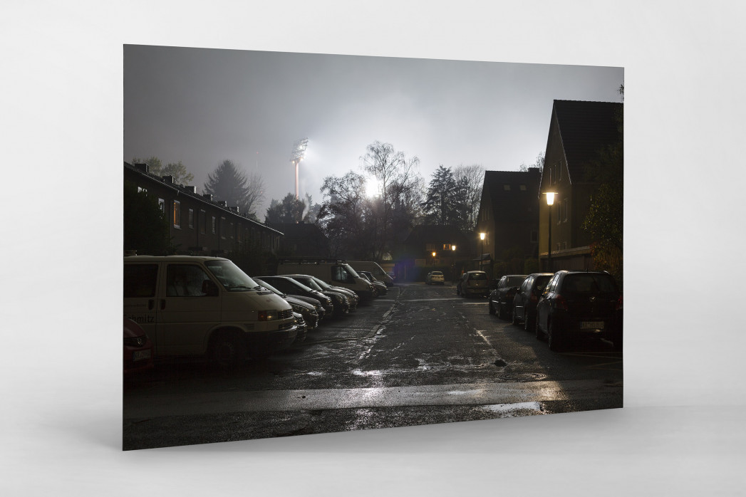 Grotenburg-Stadion bei Flutlicht als auf Alu-Dibond kaschierter Fotoabzug