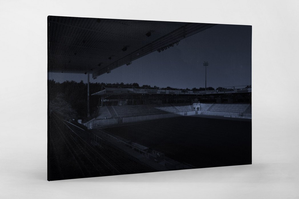 Stadien bei Nacht - Alte Försterei (1) als Leinwand auf Keilrahmen gezogen