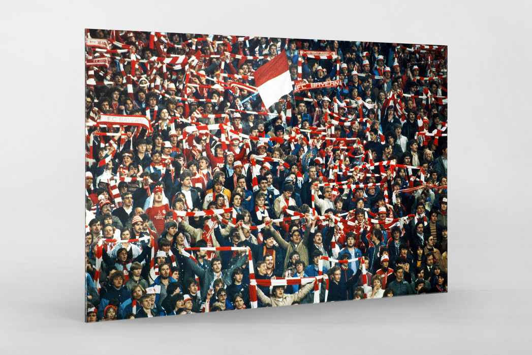 Bayern Fans 1982 als Direktdruck auf Alu-Dibond hinter Acrylglas