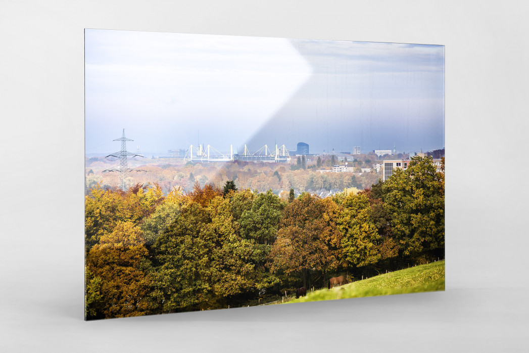 Signal Iduna Park im Stadtbild als Direktdruck auf Alu-Dibond hinter Acrylglas