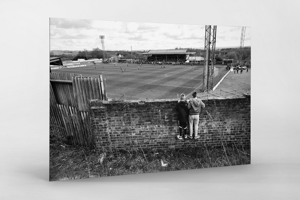 Blick über die Mauer als auf Alu-Dibond kaschierter Fotoabzug