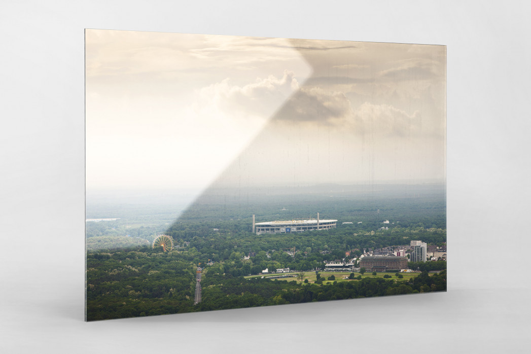 Frankfurter Arena im Stadtbild als Direktdruck auf Alu-Dibond hinter Acrylglas