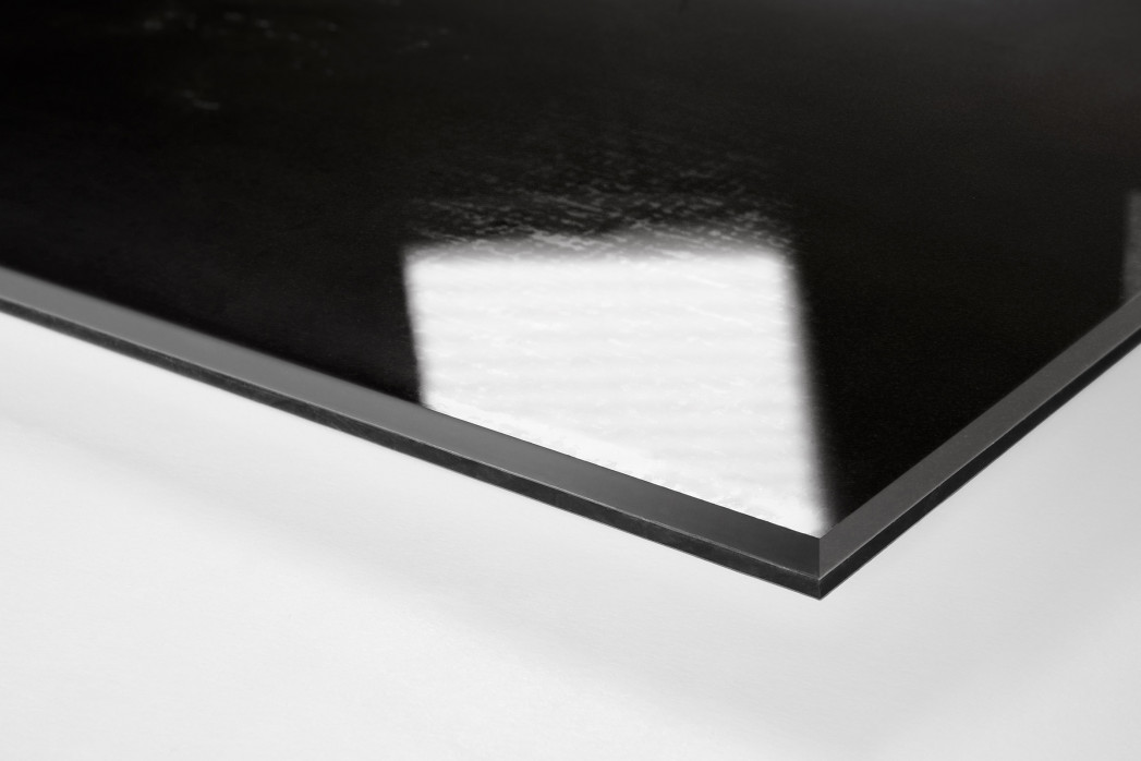 Flutlicht durch die Bäume als Direktdruck auf Alu-Dibond hinter Acrylglas (Detail)