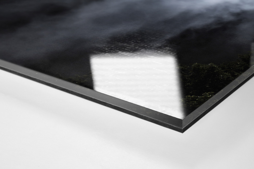 Mond, Flutlicht und Rauch als Direktdruck auf Alu-Dibond hinter Acrylglas (Detail)
