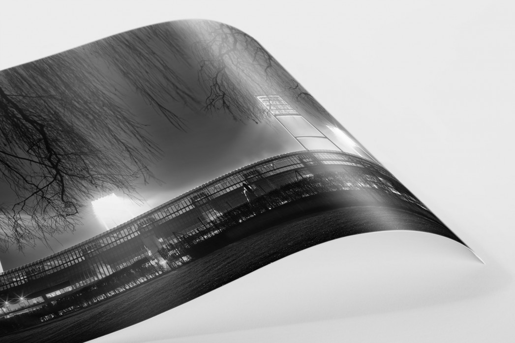 Weserstadion bei Flutlicht (Schwarzweiß-Querformat-3) als FineArt-Print