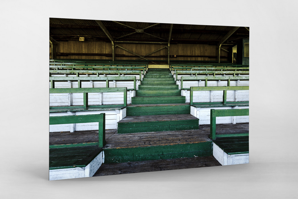 Tribüne Rudolf-Kalweit-Stadion (Farbe) als auf Alu-Dibond kaschierter Fotoabzug