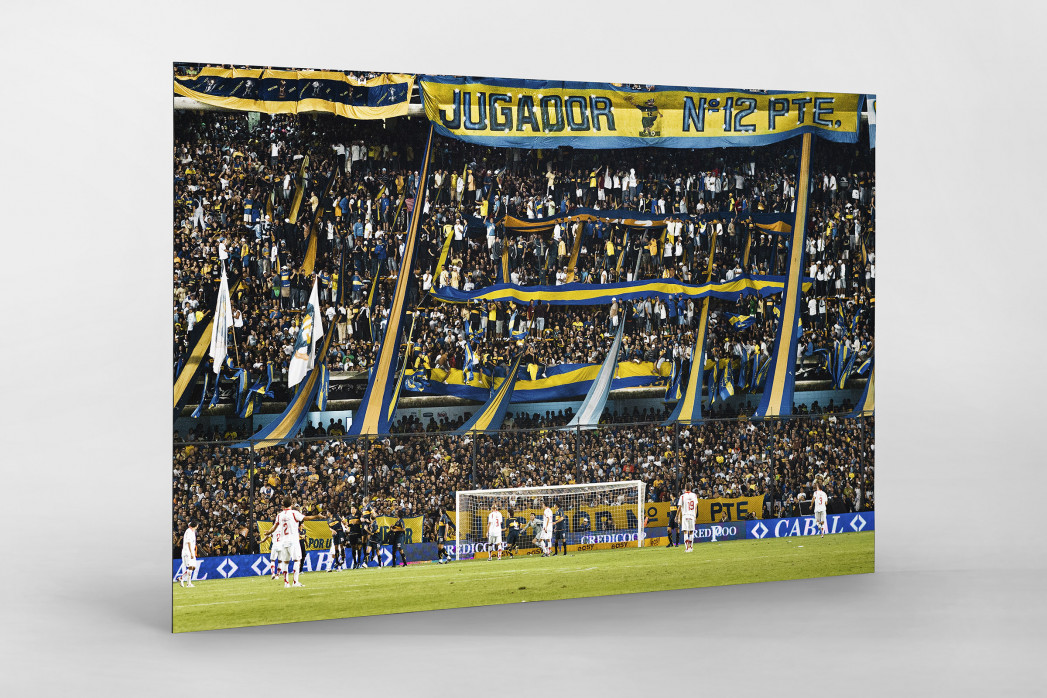 Boca Juniors Fankurve als auf Alu-Dibond kaschierter Fotoabzug
