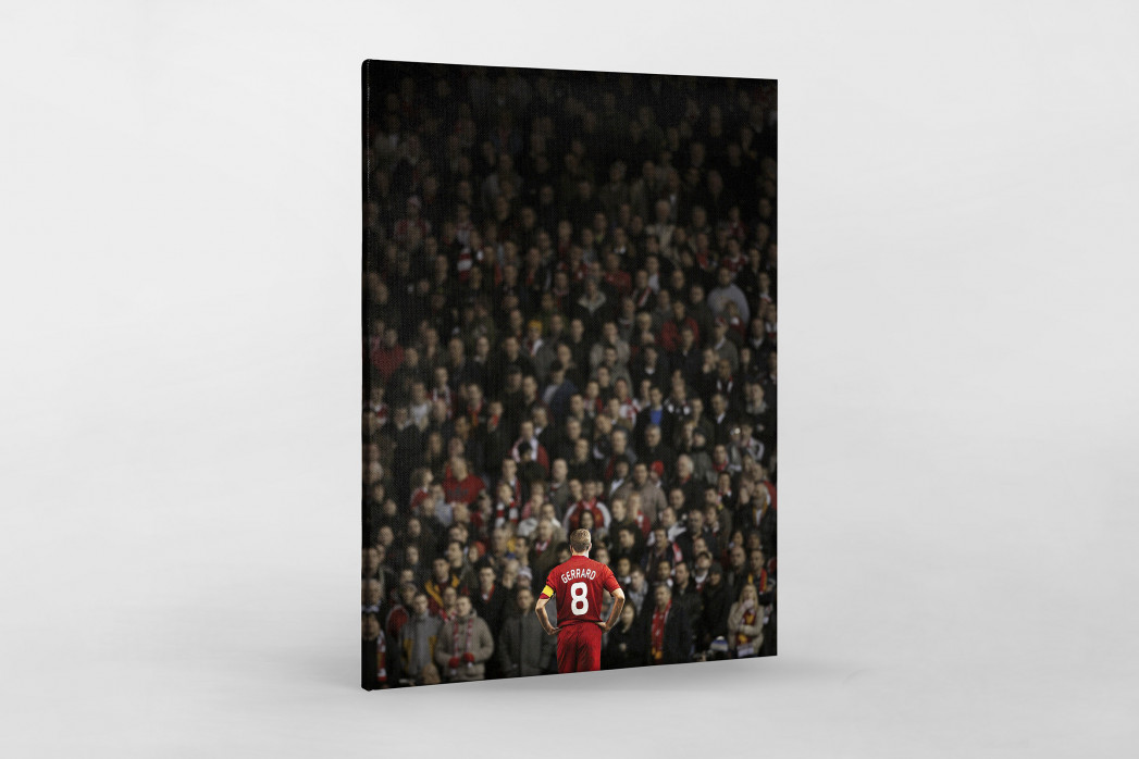 Gerrard vor den Fans (Covermotiv 11FREUNDE #159) als Leinwand auf Keilrahmen gezogen