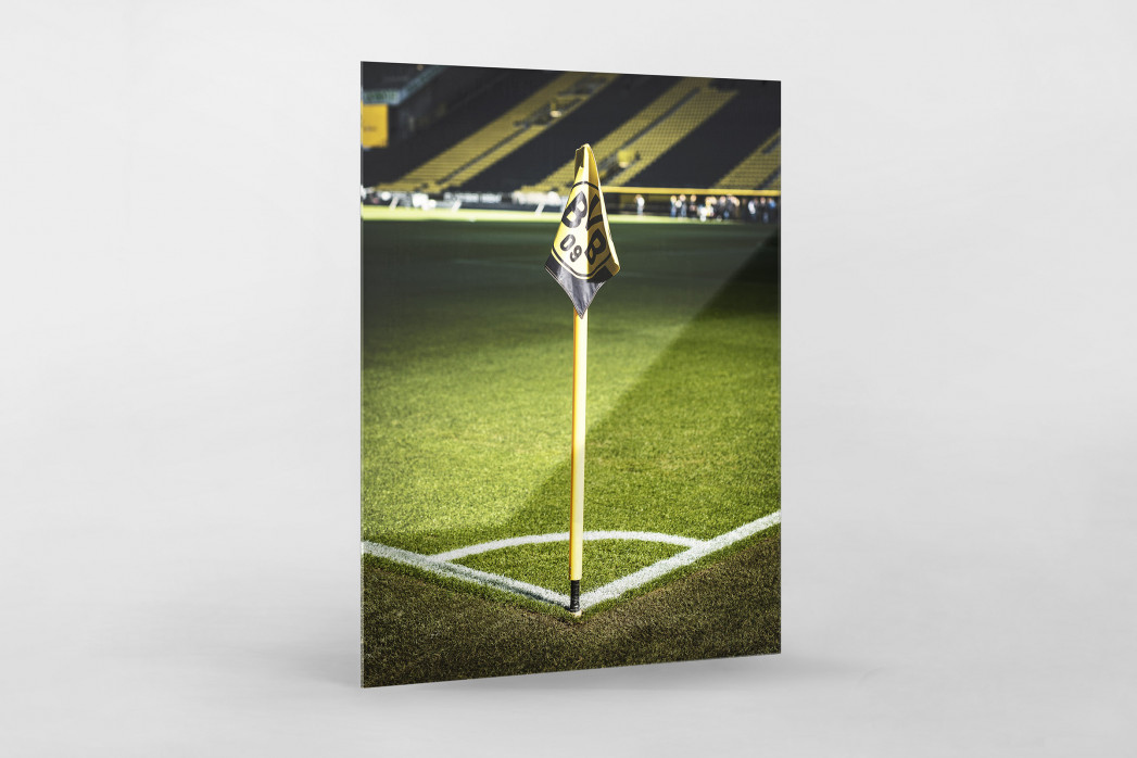 Eckfahne Signal-Iduna-Park als Direktdruck auf Alu-Dibond hinter Acrylglas