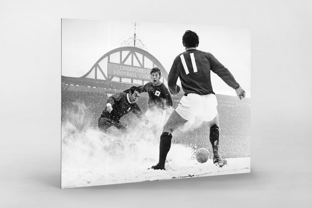 Schnee in Liverpool als auf Alu-Dibond kaschierter Fotoabzug