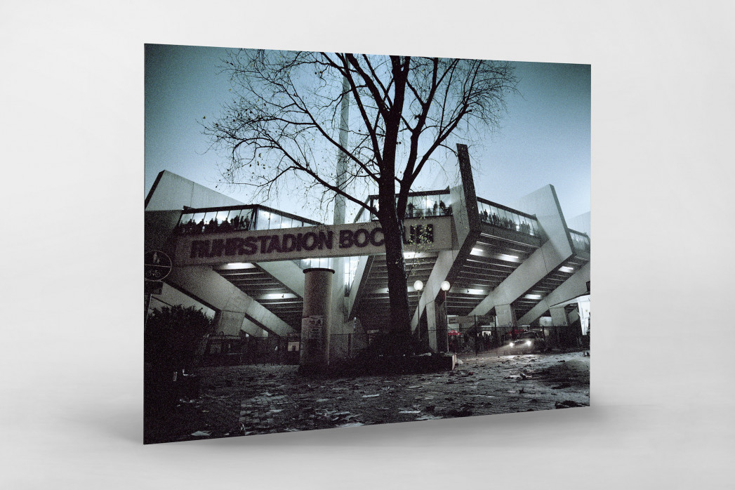 Ruhrstadion bei Flutlicht (Farbe) als auf Alu-Dibond kaschierter Fotoabzug