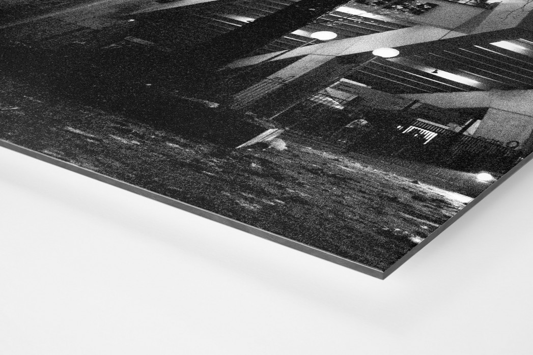 Ruhrstadion bei Flutlicht (SW) als auf Alu-Dibond kaschierter Fotoabzug (Detail)