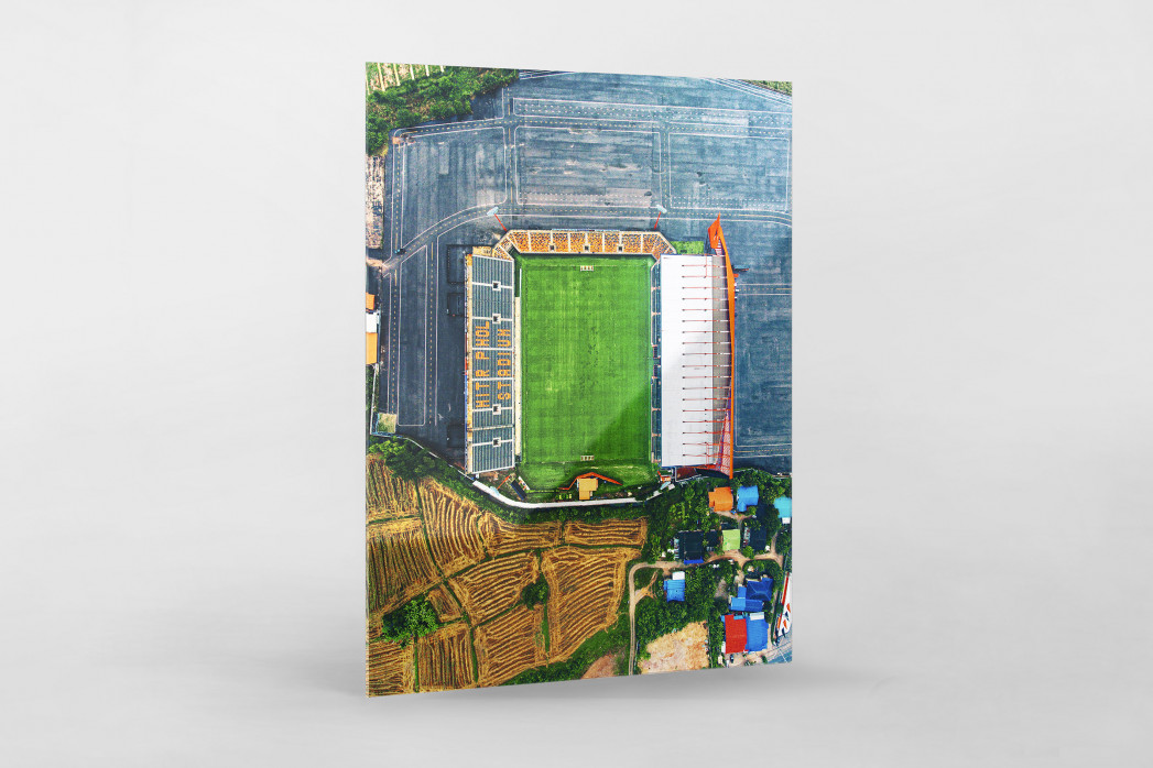 Vogelperspektive Mitr Phol Stadium als Direktdruck auf Alu-Dibond hinter Acrylglas