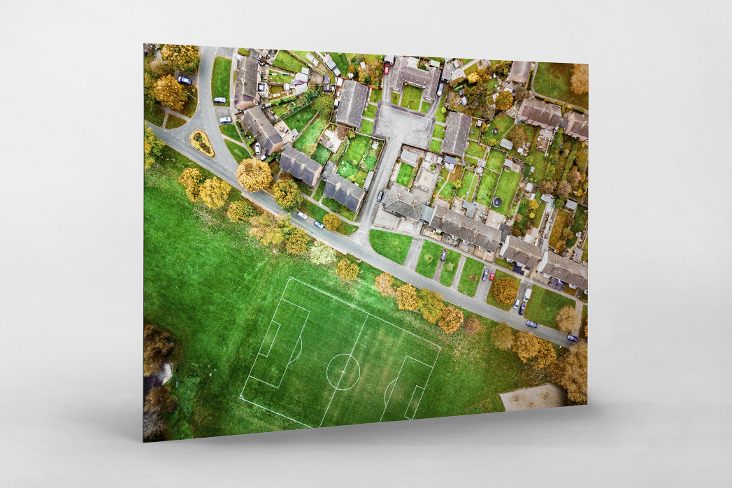 Fußballplatz in Shrewsbury als auf Alu-Dibond kaschierter Fotoabzug