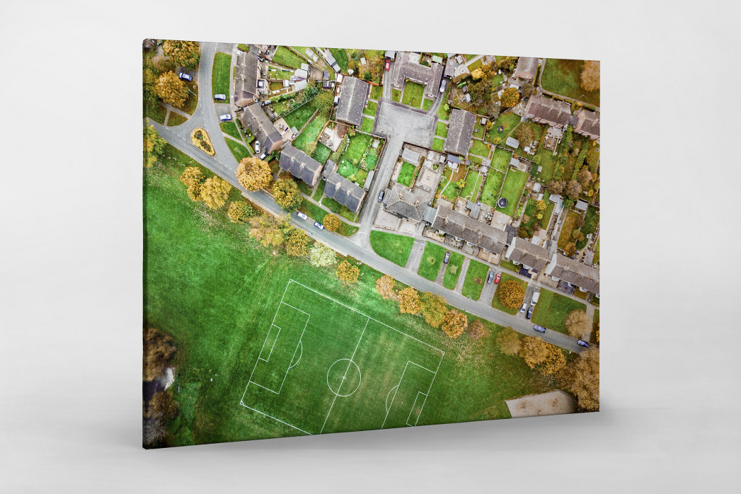 Fußballplatz in Shrewsbury als Leinwand auf Keilrahmen gezogen