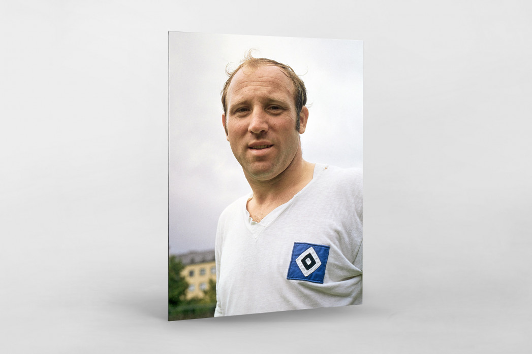 Uwe Seeler als auf Alu-Dibond kaschierter Fotoabzug