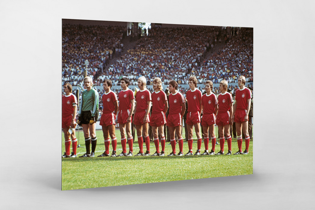 K'lautern im Pokalfinale 1976 als auf Alu-Dibond kaschierter Fotoabzug