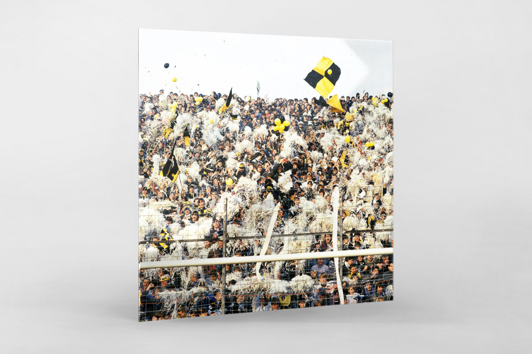 Aachen Fans 1984 als Direktdruck auf Alu-Dibond hinter Acrylglas