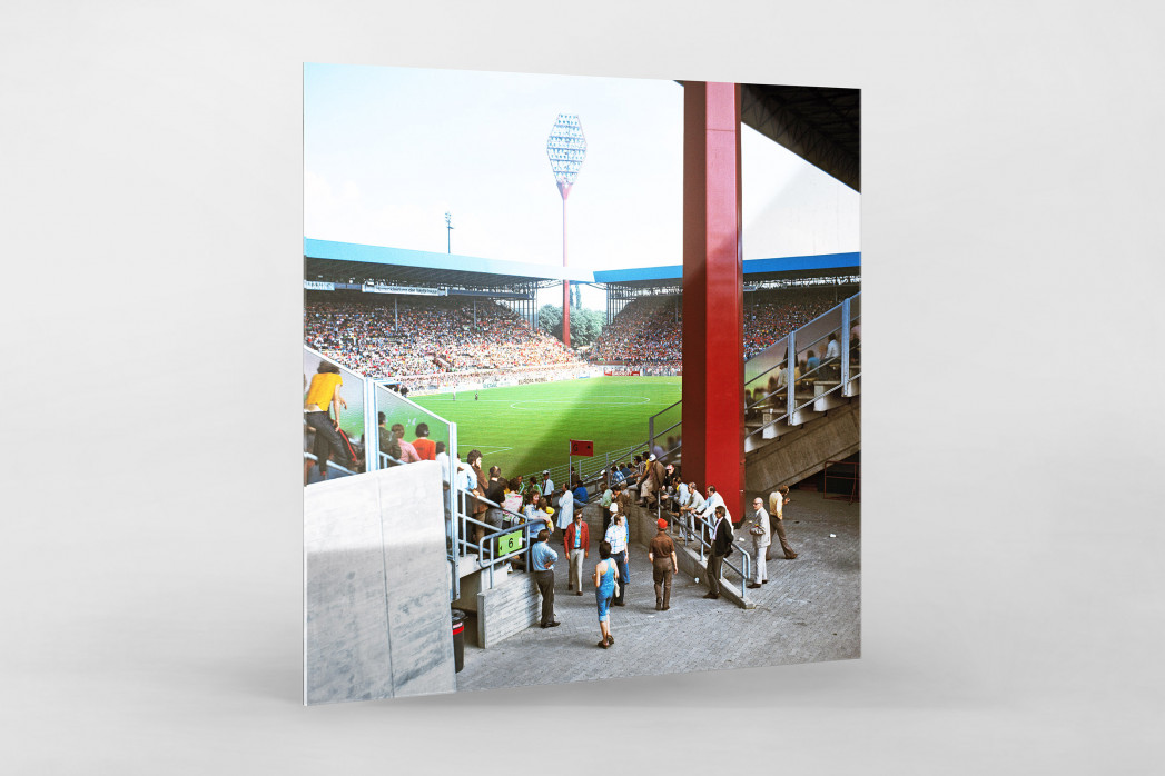 Westfalenstadion 1974 als Direktdruck auf Alu-Dibond hinter Acrylglas