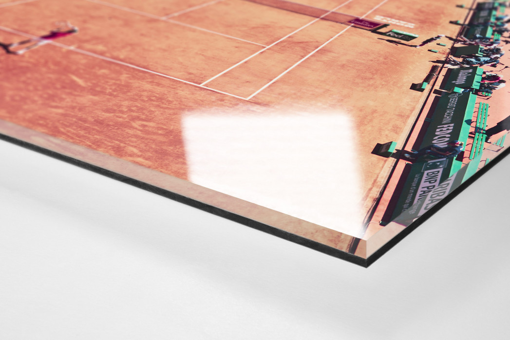 Tennis mit Aussicht als Direktdruck auf Alu-Dibond hinter Acrylglas (Detail)