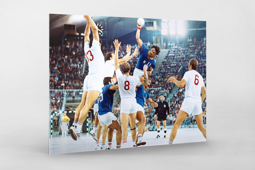 Handball Finale 1972  als Direktdruck auf Alu-Dibond hinter Acrylglas